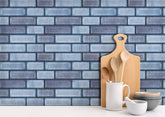 Blue Subway Peel and Stick Tiles